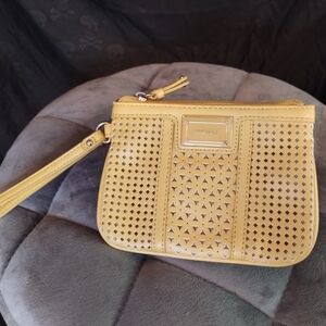 Nine West Yellow Perforated Clutch